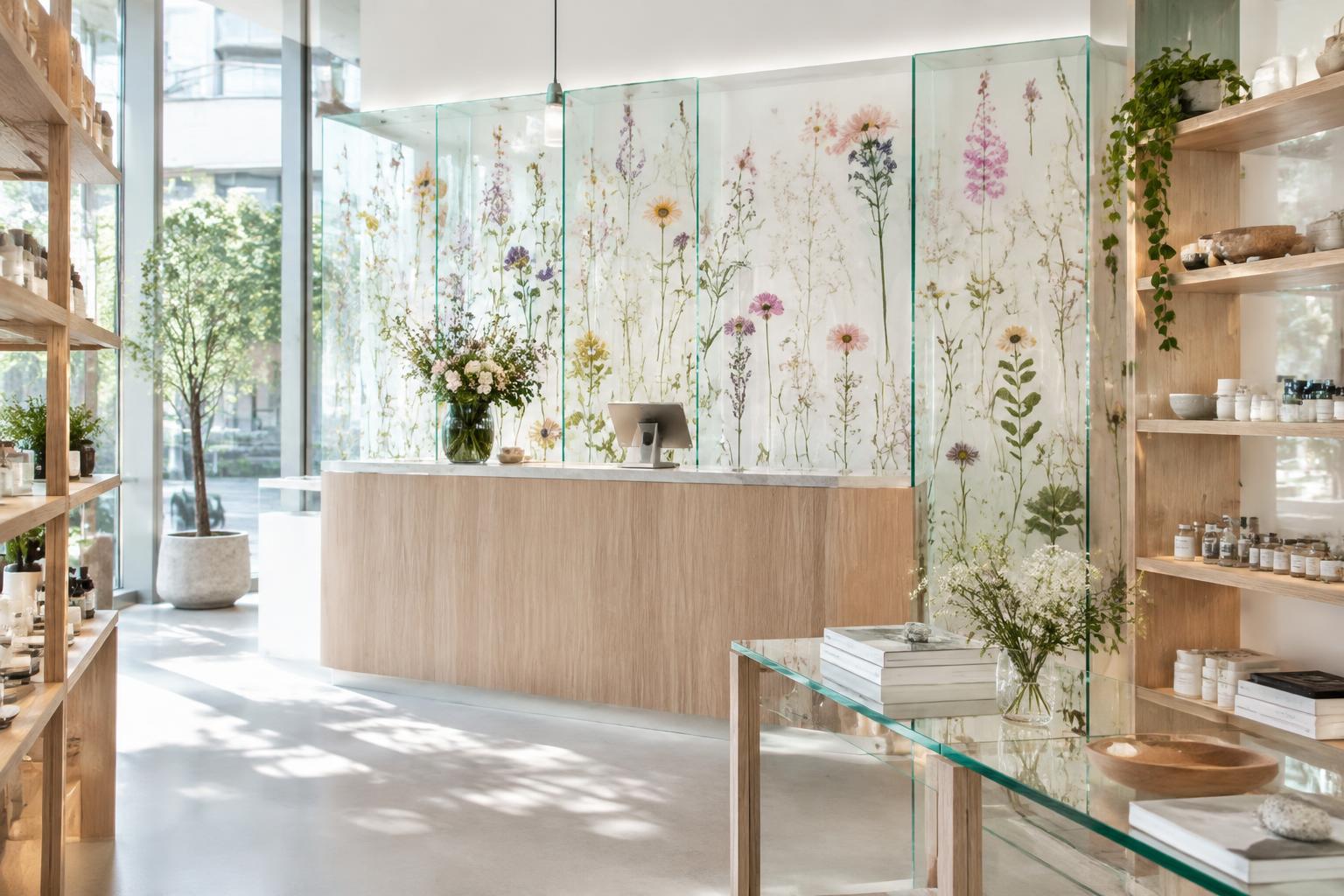 Dekorglas för butik och restaurang – exempel 2