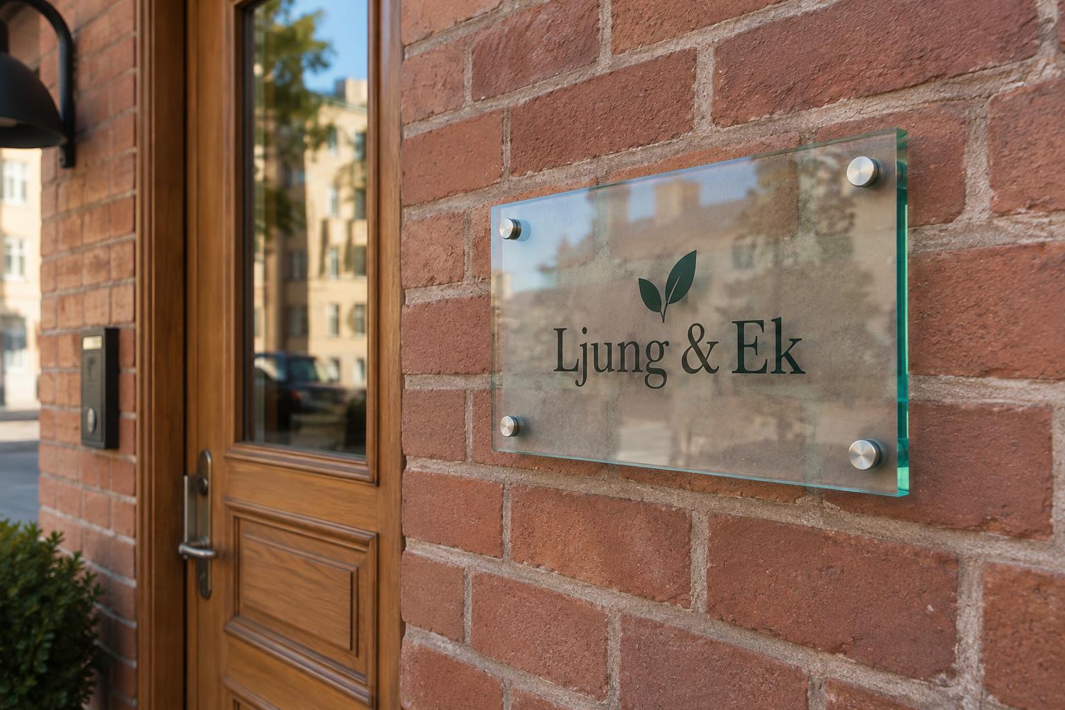 Företagsskylt i glas – exempel 3