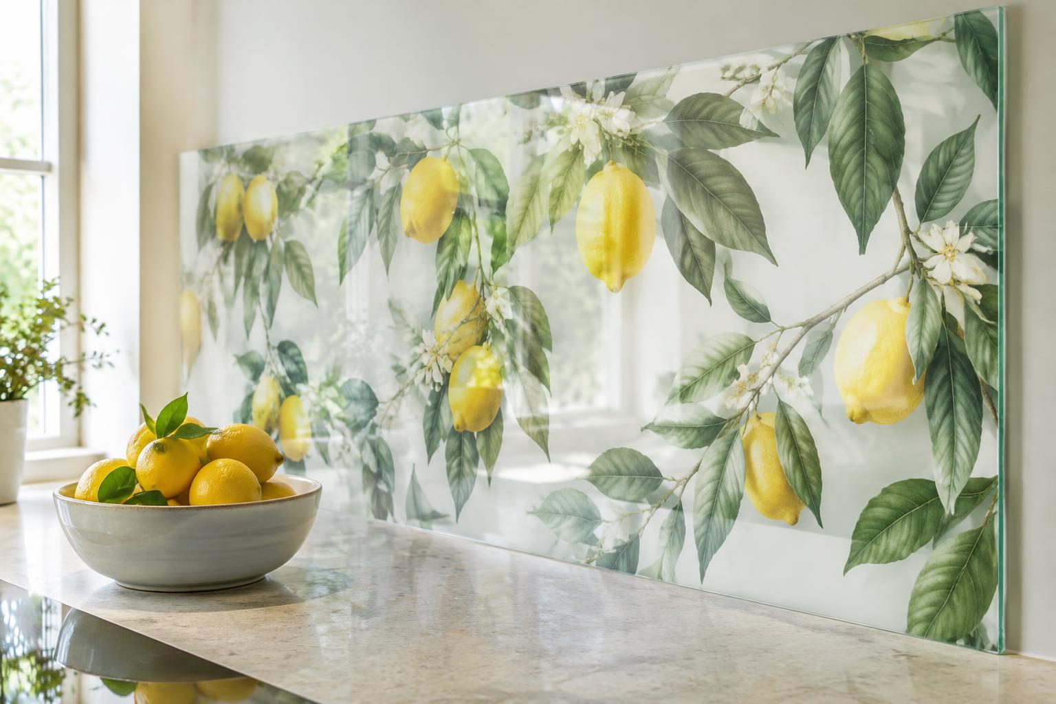 Stänkskydd i glas med eget motiv – exempel 3
